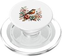 American Robin Vintage Floral Automne Oiseau PopSockets PopGrip pour MagSafe