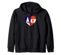 American Samoa and Canada Flags: Heart Shaped Unity Sweat à Capuche