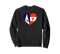 American Samoa and Canada Flags: Heart Shaped Unity Sweatshirt