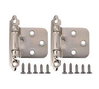 American Self Closing Spring with Screws Overlay Cabinet Door Flush Hinges 2Pcs(Silver)