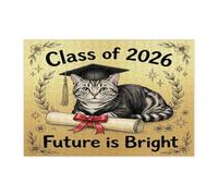 American Shorthair Cat Congrats Grad Puzzle pour adultes 300 pièces, diplôme de remise de diplôme, décorations de classe 2026 pour divertissement à domicile