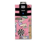 American Socks Chaussettes américaines avec pied mi-haute, deux tailles, design local à Barcelone, 67 % Coolmax®, homme ou femme, demi-tige unisexe, rose, S/M