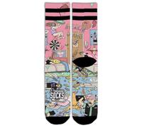 American Socks Chaussettes américaines avec pied mi-haute, deux tailles, design local à Barcelone, 67 % Coolmax®, homme ou femme, demi-tige unisexe, rose, L