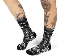 American Socks Hella Hot Chaussettes mi-hautes 2 tailles conçues à Barcelone 67 % Coolmax pour homme ou femme, Noir , S/M
