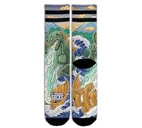 American Socks Chaussettes mi-jambes Kaiju King | Chaussettes unisexes | Design unique et amusant | Technologie d'absorption, Kaiju King, S/M