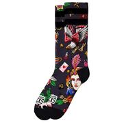 American Socks Sorcerer Chaussettes mi-hautes 2 tailles, fabriquées de manière éthique au Portugal, 67 % Coolmax, absorbent l'humidité, Noir , S/M