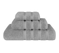 American Soft Linen Lot de 3 Serviettes de Luxe, 1 Serviette de Bain, 1 essuie-Mains, 1 débarbouillette, 100% Coton Turc pour Salle de Bain, Gris