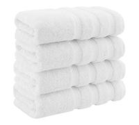 American Soft Linen Lot de 4 essuie-Mains turcs de Luxe pour Salle de Bain, 100% Coton, 600 g/m², essuie-Mains pour Cuisine, Blanc
