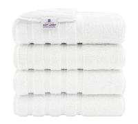 American Soft Linen, Lot de 4 Serviettes de Bain 100% Coton Turc, 68,6 cm, 137,2 cm, Douces, absorbantes, qualité hôtelière, séchage Rapide, Blanc Vif