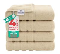 American Soft Linen Lot de 4 Serviettes de Bain Turques 100% Coton pour Salle de Bain, très Grandes, 68,6 x 137,2 cm, Beige