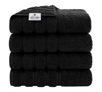 American Soft Linen Lot de 4 Serviettes de Bain Turques 100% Coton pour Salle de Bain, très Grandes, 68,6 x 137,2 cm, Noir