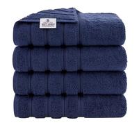 American Soft Linen Lot de 4 Serviettes de Bain Turques 100% Coton pour Salle de Bain, très Grandes, 68,6 x 137,2 cm, Bleu Marine