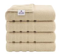 American Soft Linen Lot de 4 Serviettes de Bain Turques 100% Coton pour Salle de Bain, très Grandes, 68,6 x 137,2 cm, Beige