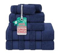 American Soft Linen Lot de 6 Serviettes de Bain, Collection Salem, 100% Coton peigné Turc, Douces et absorbantes, 2 Serviettes de Bain, 2 essuie-Mains, 2 débarbouillettes, pour Salle de Bain, Douche