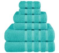 American Soft Linen Lot de 6 Serviettes en Coton Turc pour Un Maximum de Douceur et d'absorption (Bleu Turquoise)