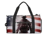 American Soldier Sac de sport pour homme et femme résistant à l'eau Sac de voyage léger pour le voyage et le sport, blanc, taille unique, blanc, Taille unique