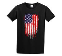 American Spatter Flag Nicklas Gustafsson Transparent T-Shirt Graphic Tee Printed Top Mens Black Shirt XL