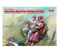 ICM – Kit figurines 1:24 – Pilotes de voitures de sport US (années 1910) – 2 figurines (1H/1F)
