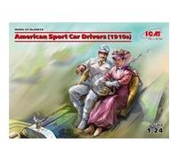 ICM – Kit figurines 1:24 – Pilotes de voitures de sport US (années 1910) – 2 figurines (1H/1F)