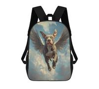 American Staffordshire Terrier Angel Loyal Pet Tribute Dog with Wings Sac À Dos Scolaire Pour Adolescents, Imprimé En 3D, Ajustable, À Poches Tendance, Pour Enfants, Garçons, Filles, Étudiants Et Ad