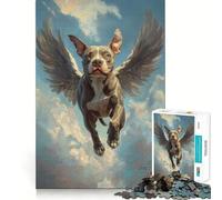 American Staffordshire Terrier Angel Puzzle de 1000 pièces pour Adolescents Jeu de Construction Cognitive Ajustement Parfait Format Compact Idéal pour des Moments de Jeu en Famille (38x52cm)