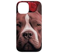 American Staffordshire Terrier avec Fleurs Coque pour iPhone 14