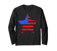 American Star Retro Vintage Distressed Patriotic pour Hommes et Femmes Manche Longue