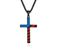 American Star Spangled Banner Titane Acier Croix Collier Hommes et Femmes Porter Tendance Personnes Suspendre