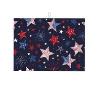 American Star Tapis égouttoir absorbant pour comptoir de cuisine, feu d'artifice américain, tapis de café, protecteur avec boucle de suspension, 45,7 x 61 cm