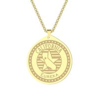 American States Collection - Californie pendentif collier pour hommes femmes personnel Californie charme tour de cou chaîne bijoux
