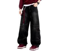 American Street Retro Deconstruction Pantalon de skateboard ample et multi-poches pour homme, 33268, XL