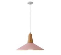 American Style Color Chandelier, Nordic Personality Pendant Lamp, Creative Wooden & Aluminum Hanging Lights, Height Adjustable Ceiling Lighting Fixture for Restaurant, Dining Room, Bedroom, Kitchen, B
