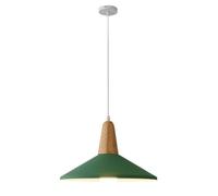 American Style Color Chandelier, Nordic Personality Pendant Lamp, Creative Wooden & Aluminum Hanging Lights, Height Adjustable Ceiling Lighting Fixture for Restaurant, Dining Room, Bedroom, Kitchen, B