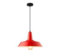 American Style Industrial Fixture Retro Cafe Vivid Green Color Pendant Light E27 Hanging Lamp for Indoor Restaurant Creative Bar Chandelier(Red,46cm)