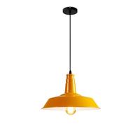 American Style Industrial Fixture Retro Cafe Vivid Green Color Pendant Light E27 Hanging Lamp for Indoor Restaurant Creative Bar Chandelier(Yellow,46cm)