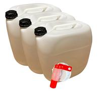 American Style - Lot de 3 x Bidon Jerrican Plastique 30L PEHD avec Bouchon DIN 61 | Empilable, Alimentaire, Résistant | Stockage Eau, Huiles, Produits Chimiques