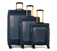 American Tourister Aktivus 4 roulettes Set de valises 3 pièces avec soufflet d'extension bleu