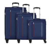 American Tourister Blazing Ride 4 roulettes Set de valises 3 pièces avec soufflet d'extension bleu