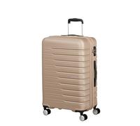 American Tourister Flashline - Étui Rigide de Taille Moyenne 67 cm, Extensible, étui de Voyage à 4 roulettes, Serrure TSA, 69/75 L, Or Ivoire