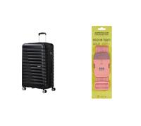 American tourister Flashline spinner L valise 78 cm noir avec sangle à bagages, purple/pink