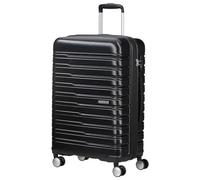 American Tourister Flashline Valise 4 roues, 67 cm | Noir, valise rigide extensible, 67H x 46W x 27D cm, 69/75 L, 3.5 kg, avec serrure TSA et sangles croisées
