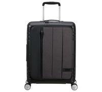 American Tourister Hello Valise 4 Roues, 55 cm | Gris, valise rigide extensible, 55H x 40W x 22D cm, 39/45 L, 2.8 kg, avec serrure TSA et sangles croisées