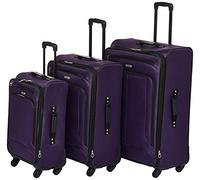 American Tourister Pop Max Valise Souple à roulettes pivotantes, Violet, 3-Piece Set (21/25/29)