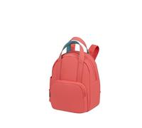 American Tourister Puffypop - Mini Sac à Dos Femme (35 cm, 8.5 L) - Compartiment pour AirPods & Tablette - 2 Porte-bouteilles - Rouge (Sunset Coral)