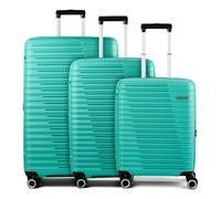 American Tourister Roadrush 4 roues Set de valises 3 pièces avec soufflet d'extension vert