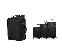American Tourister Skymax & Take2Cabin - Ensemble de 3 valises & Bagage cabine Ryanair, 25 x 20 x 40 cm, 24 L - Ensemble complet Skymax - Noir