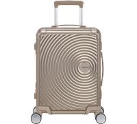 American Tourister Chariot de cabine en aluminium. Il dispose d'une poignée supérieure et latérale, d'une fermeture à combinaison TSA, de 4 roues pivotantes amortissées afin de réduire le bruit et les