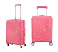 American Tourister Soundbox & Soundbox Mini - Bagage à main extensible, 67 cm, 81 L & Valise enfant, 47 cm, 22 L - Ensemble familial - Sun Kissed Coral