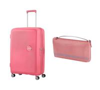 American tourister Soundbox valise rigide 77 cm grande rose avec housse à bagages L, pink/mauve