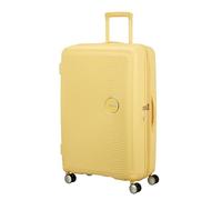 American Tourister Soundbox - Valise Rigide Grande, 77 cm - Trolley 4 Roues, Serrure TSA, Extensible & Léger, 97/110L, Jaune (Pastel Yellow)
